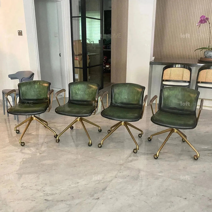 Vintage Genuine Leather Study Chair AKRON