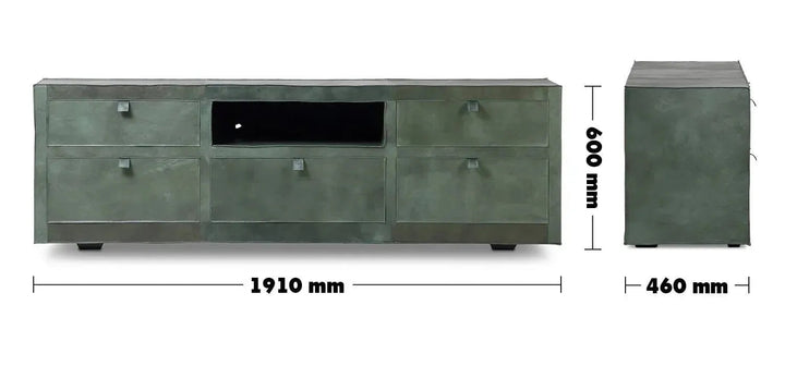 Vintage Genuine Leather TV Console MURPHY