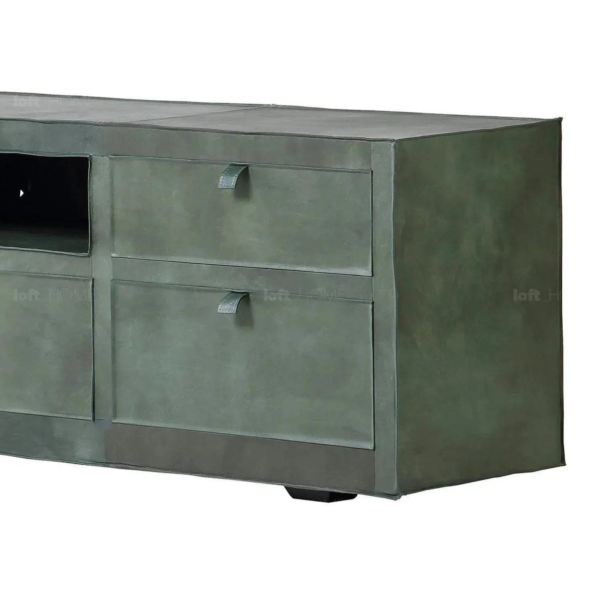 Vintage genuine leather tv console murphy situational feels.