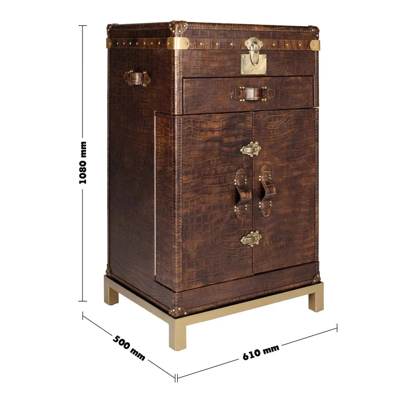 Vintage genuine leather wine cabinet luxury crocodile size charts.