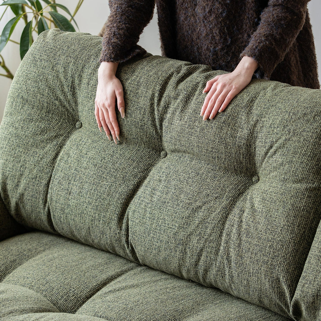 Vintage microfiber leather and fabric 2 seater sofa oasis situational feels.