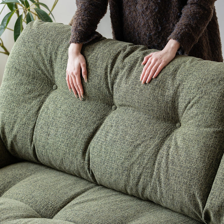 Vintage microfiber leather and fabric 2 seater sofa oasis situational feels.