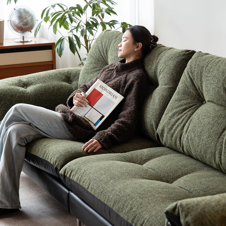 Bauhaus microfiber leather and fabric 2 seater sofa oasis conceptual design.