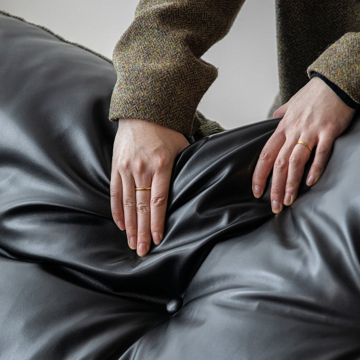 Bauhaus microfiber leather and fabric 3 seater sofa oasis situational feels.