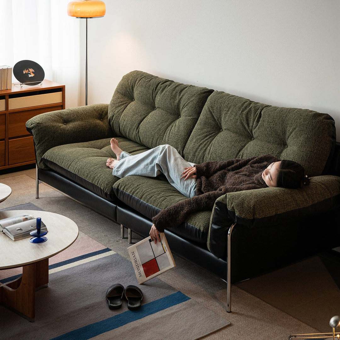 Bauhaus microfiber leather and fabric 3 seater sofa oasis environmental situation.