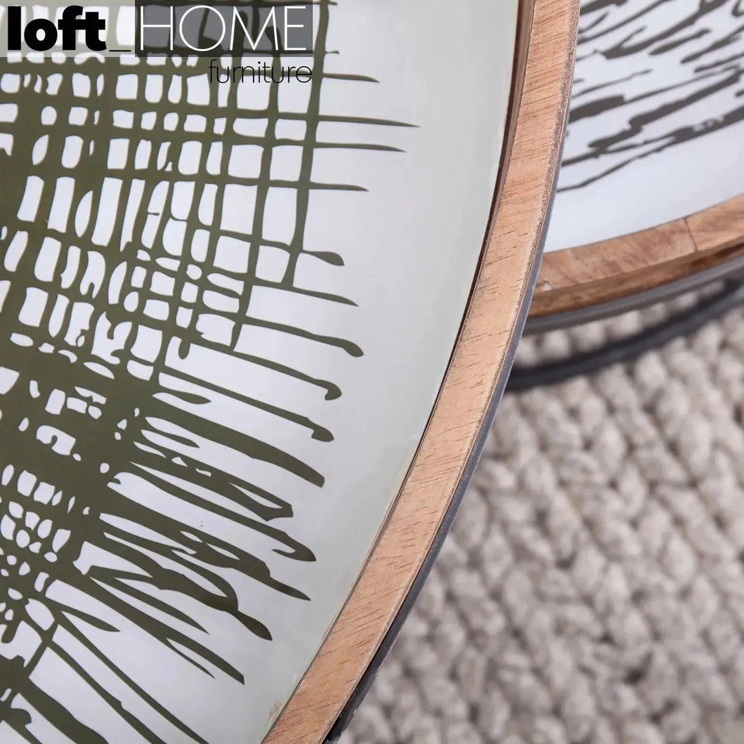 Industrial oak wood coffee table art conceptual design.
