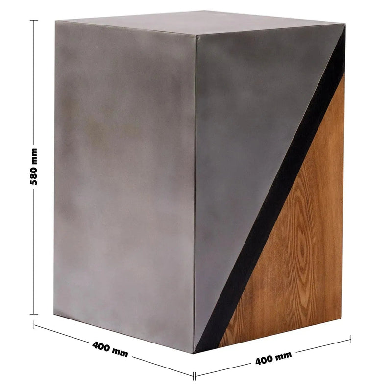 Vintage oak wood side table vintage size charts.