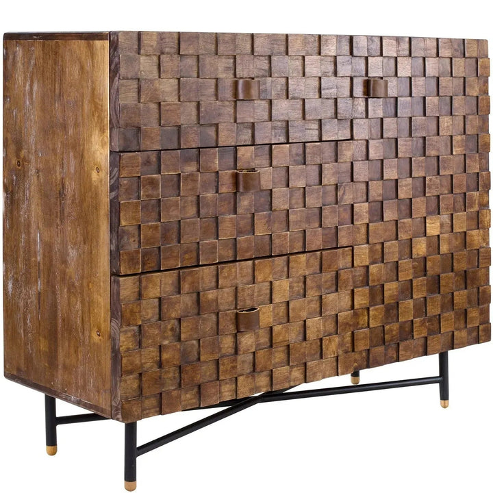 Vintage poplar wood side cabinet leon primary product view.