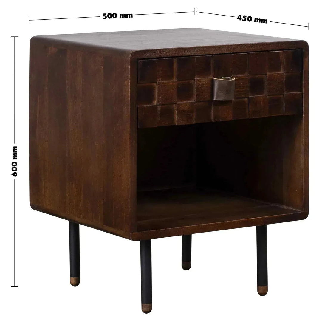 Vintage poplar wood side table leon size charts.