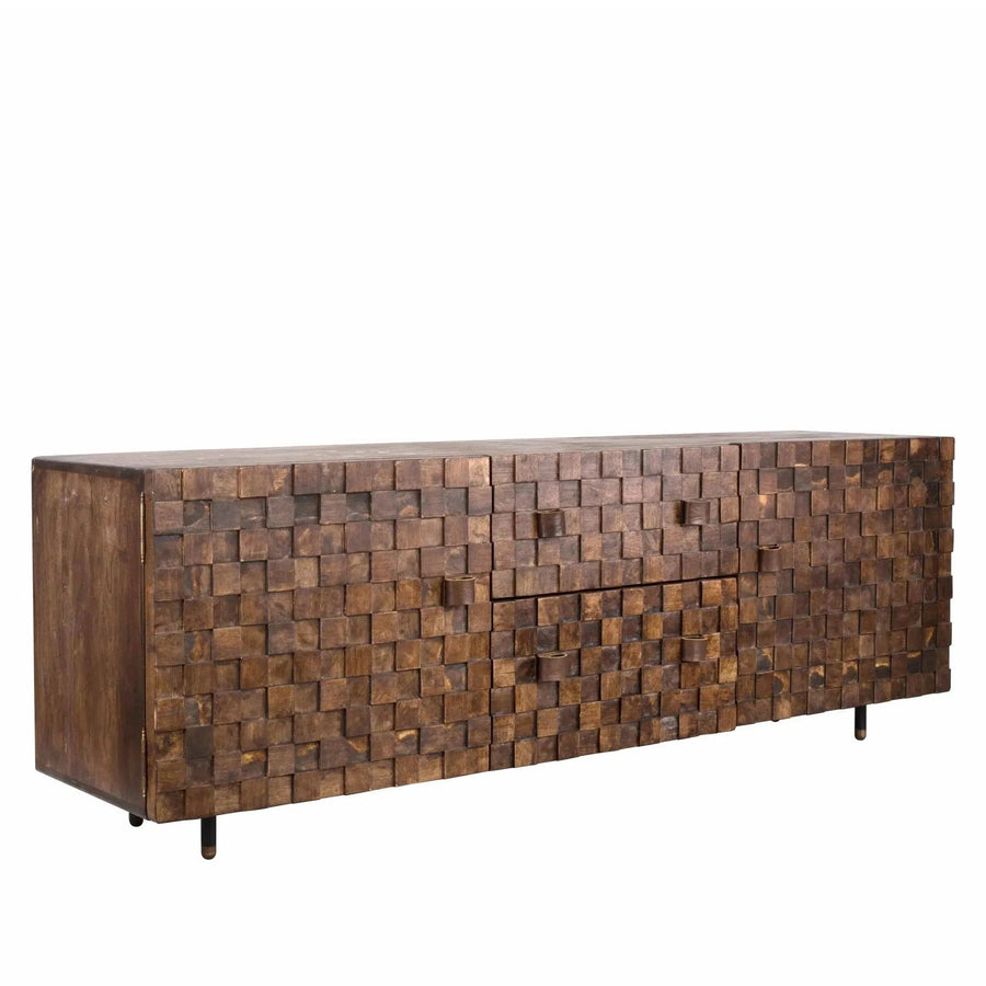 Vintage poplar wood tv console leon primary product view.