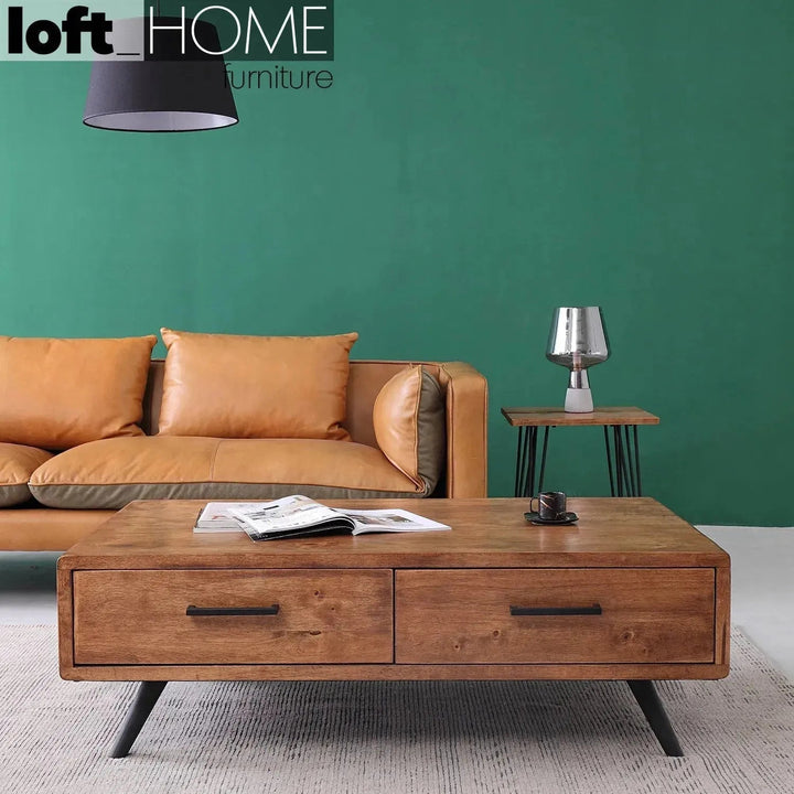 Industrial Rubber Wood Coffee Table SERB