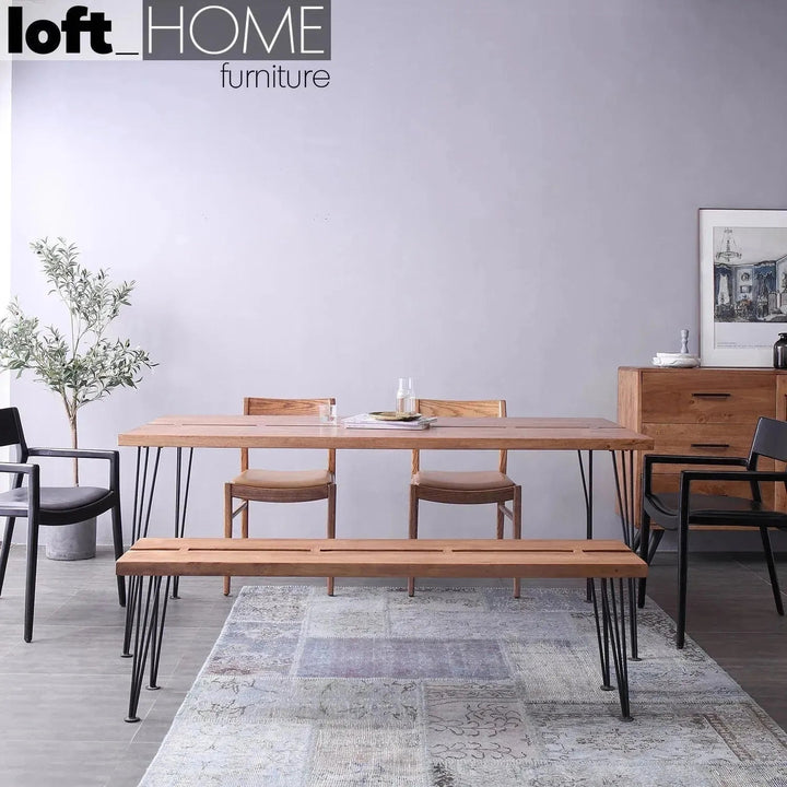 Industrial Rubber Wood Dining Bench DOVETAIL