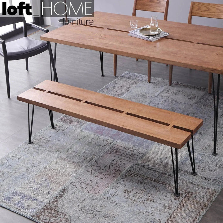 Industrial Rubber Wood Dining Bench DOVETAIL