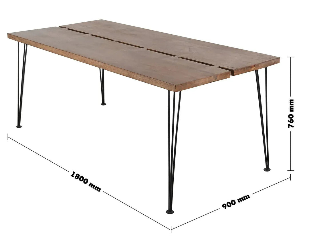 Industrial Rubber Wood Dining Table DOVETAIL
