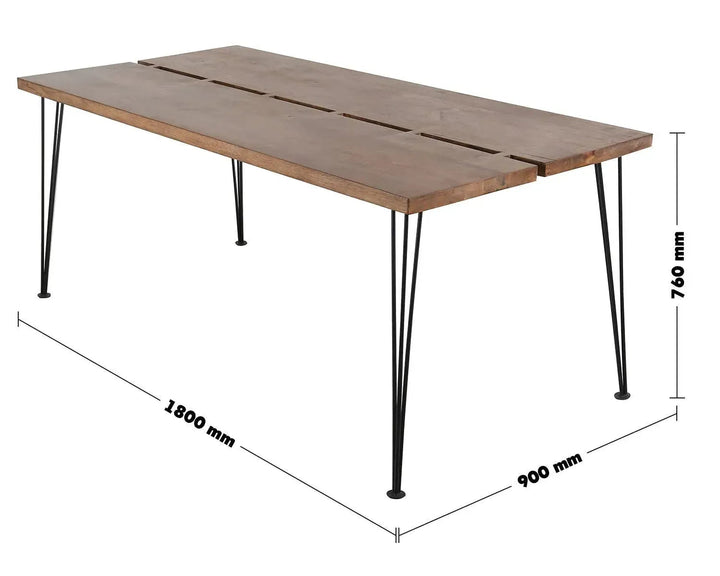 Industrial rubber wood dining table dovetail size charts.