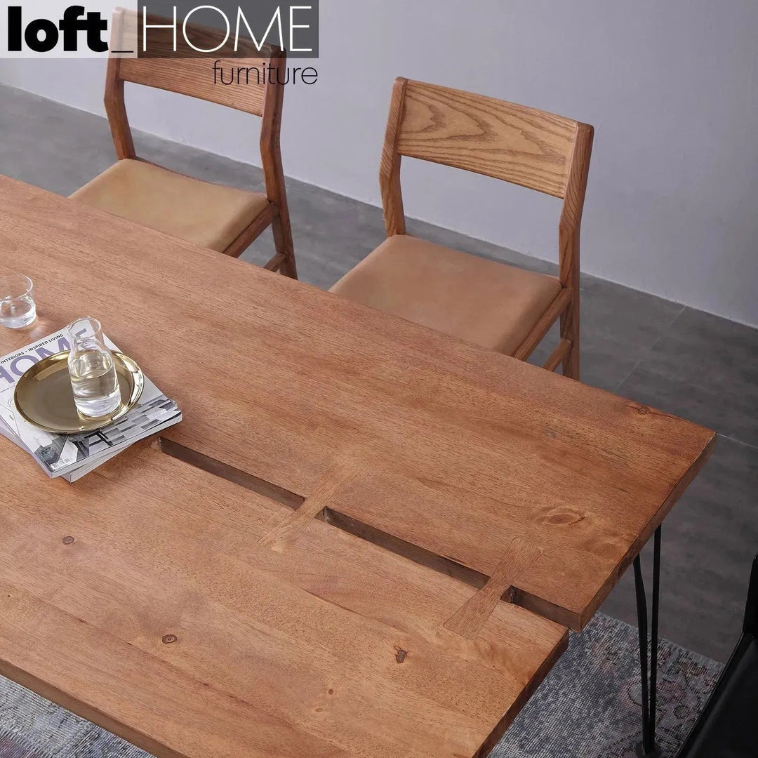 Industrial Rubber Wood Dining Table DOVETAIL