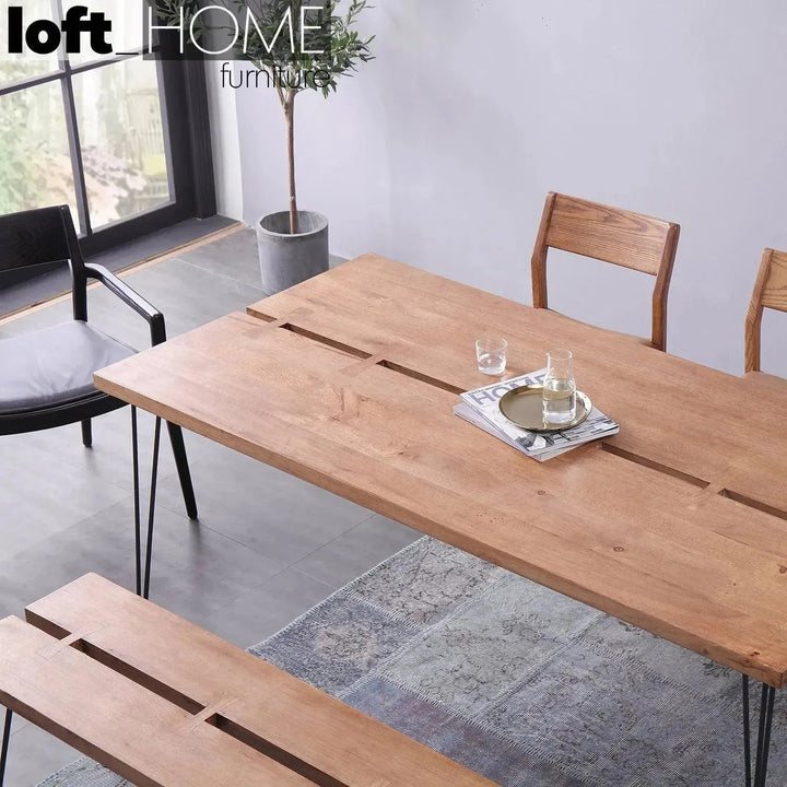 Industrial Rubber Wood Dining Table DOVETAIL