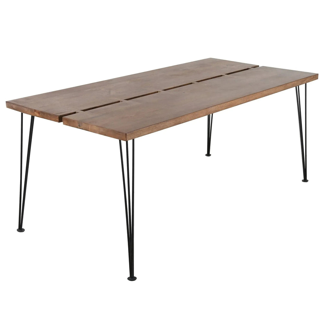 Industrial Rubber Wood Dining Table DOVETAIL