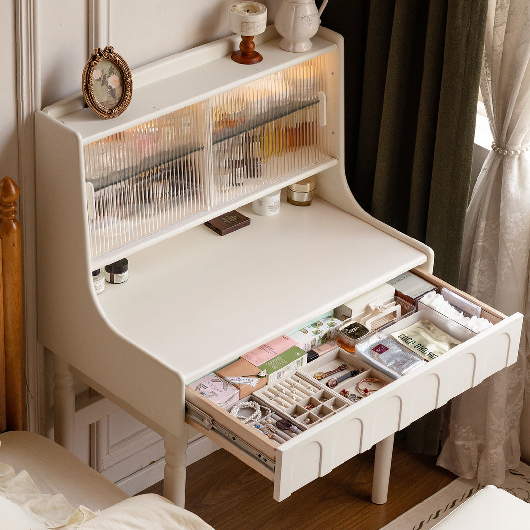Vintage rubber wood dressing table anna material variants.