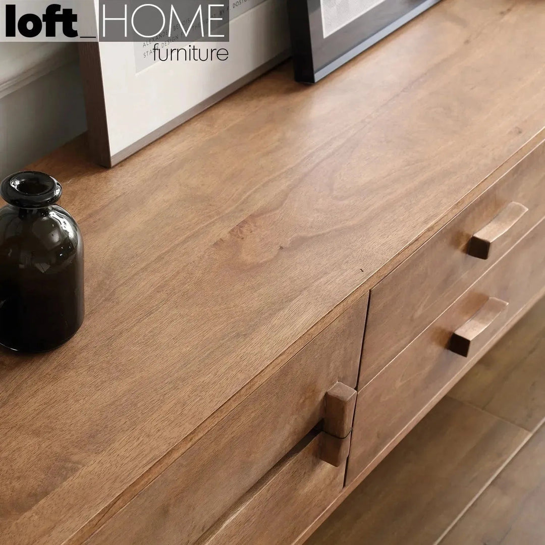 Industrial Rubber Wood TV Console DOVETAIL