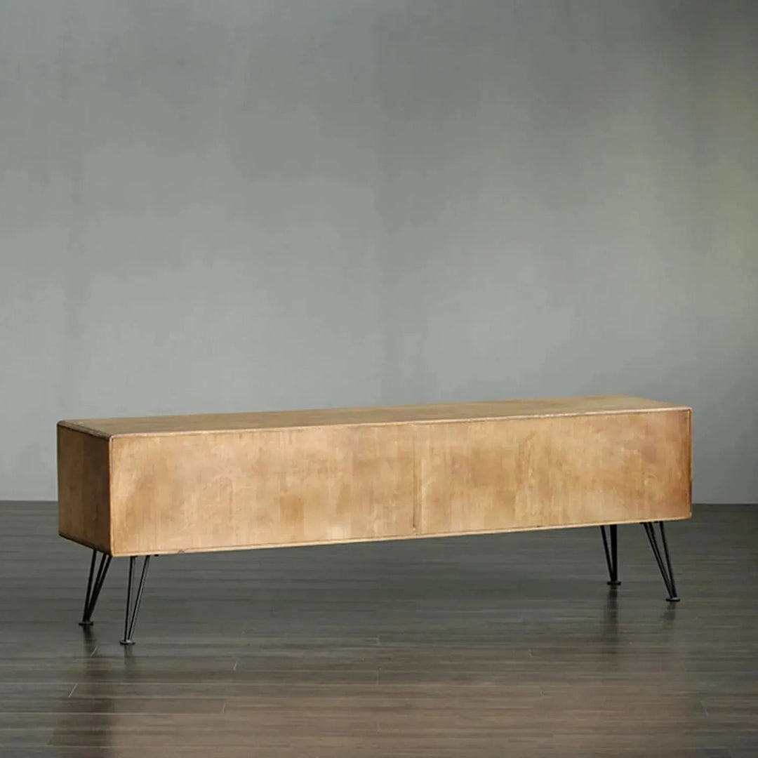 Industrial Rubber Wood TV Console DOVETAIL