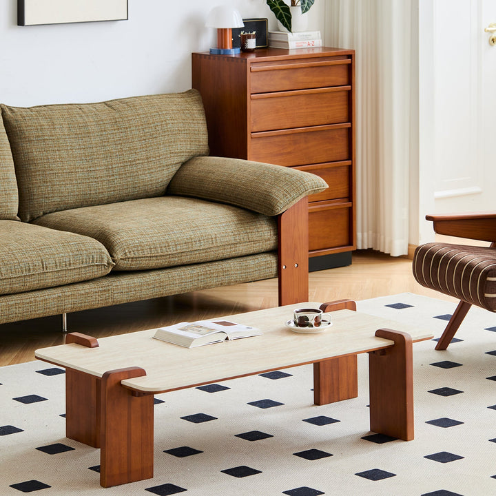 Bauhaus sintered stone coffee table roma in real life style.