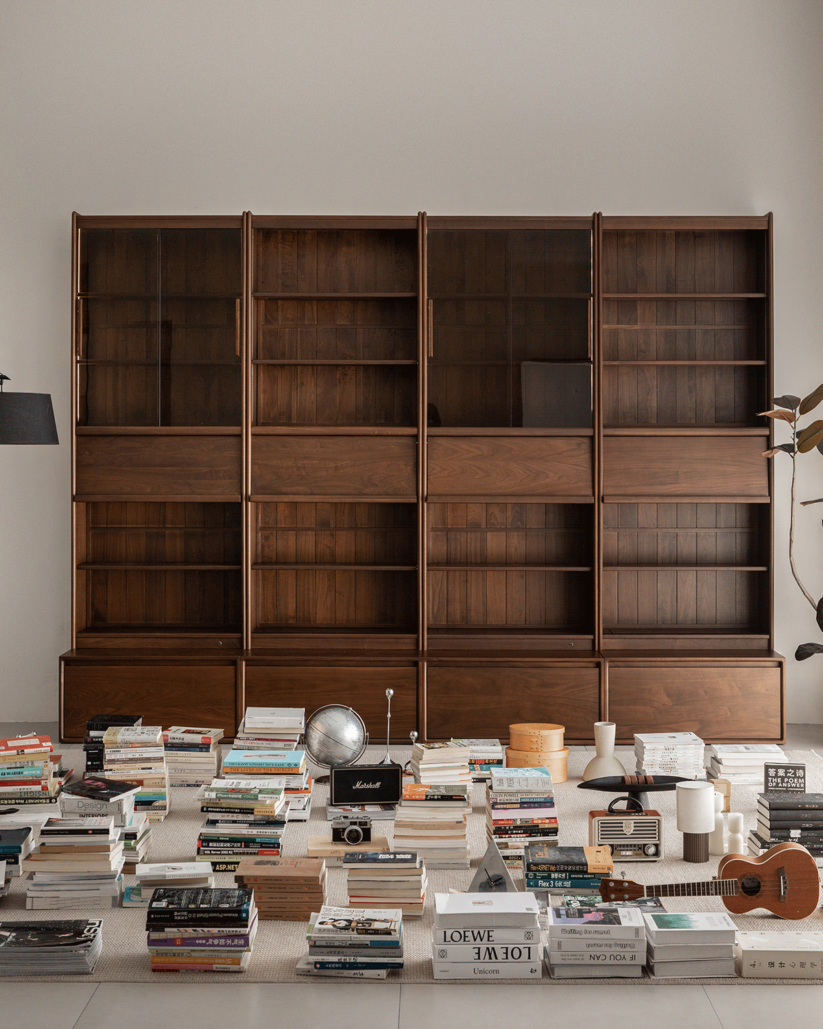 Japandi Walnut Wood Bookshelf VISTA More Details and Instruction_8