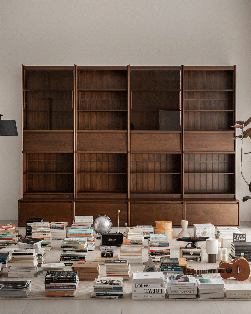 Japandi Walnut Wood Bookshelf VISTA More Details and Instruction_8