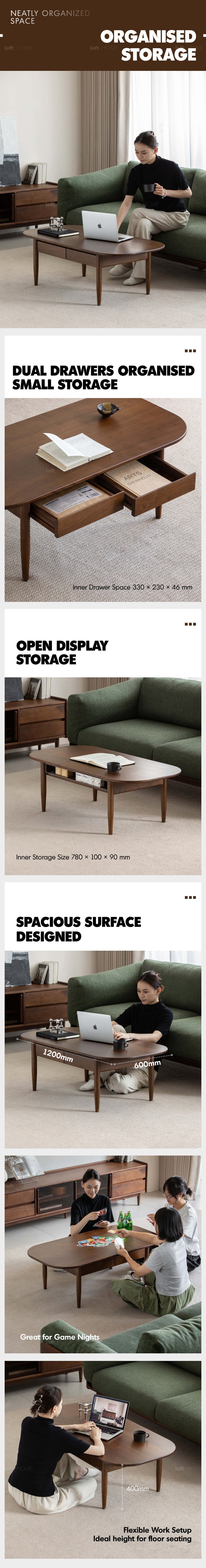 Vintage Walnut Wood Coffee Table VISTA More Details and Instruction_4