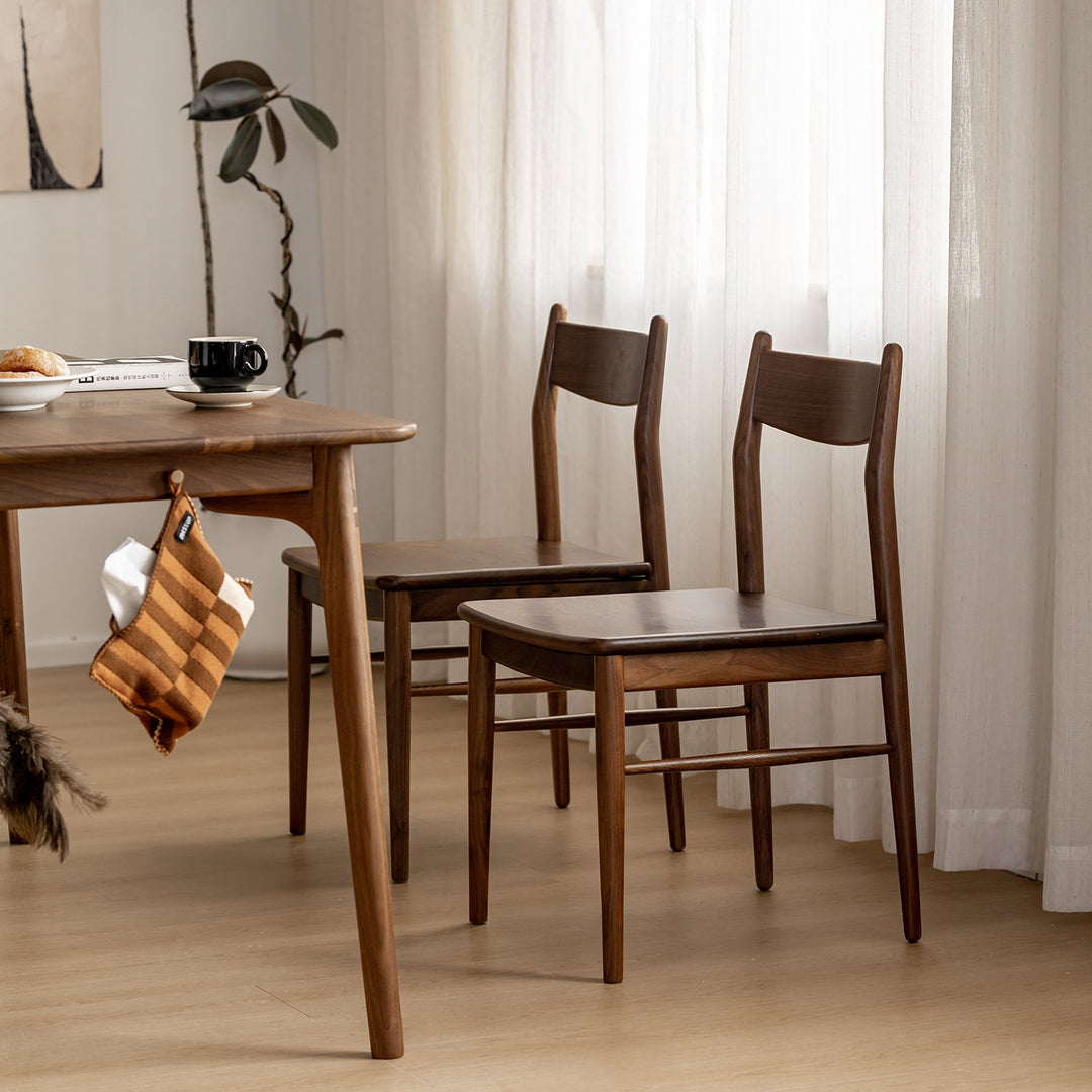 Vintage walnut wood dining chair chrono size charts.