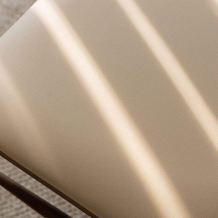 Vintage walnut wood dining chair purea in panoramic view.