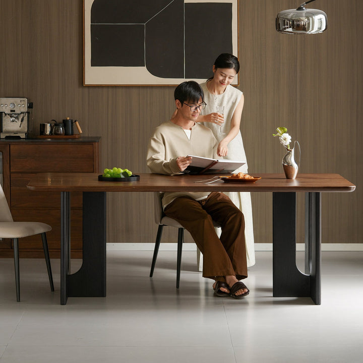 Vintage walnut wood dining table savor size charts.