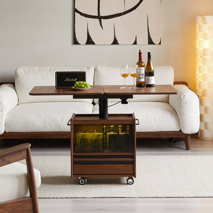 Vintage walnut wood extendable height adjustable coffee table mirror lake size charts.