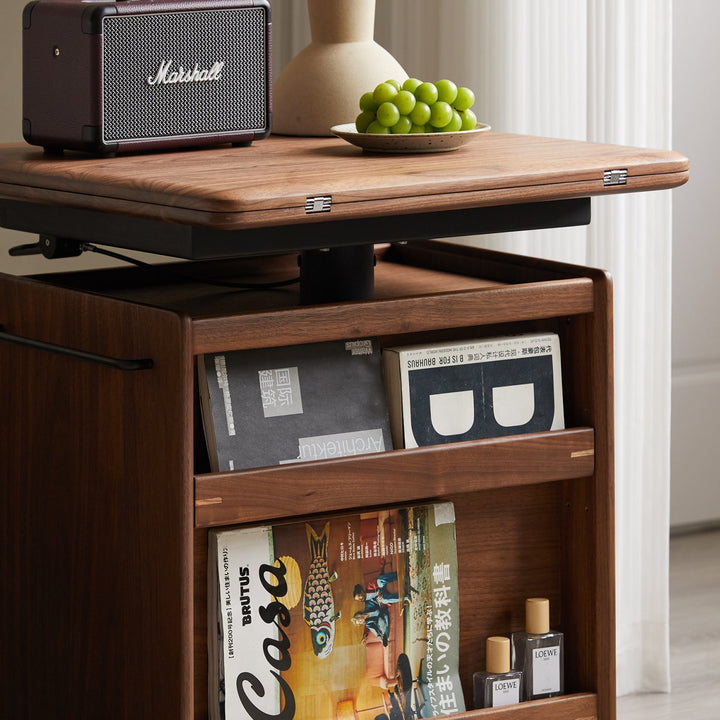 Vintage walnut wood extendable height adjustable coffee table mirror lake color swatches.