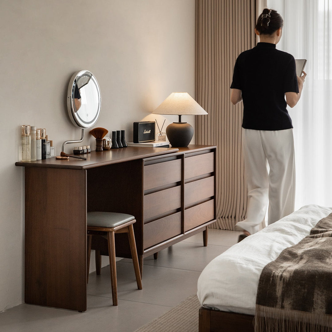 Vintage Walnut Wood Dressing Table VISTA