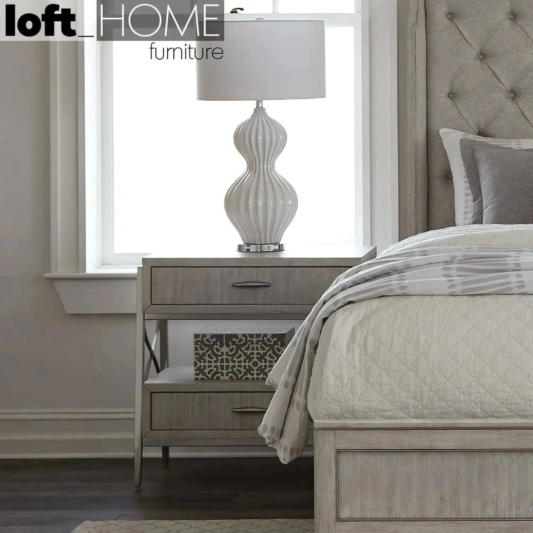 Modern wood side table lilly material variants.