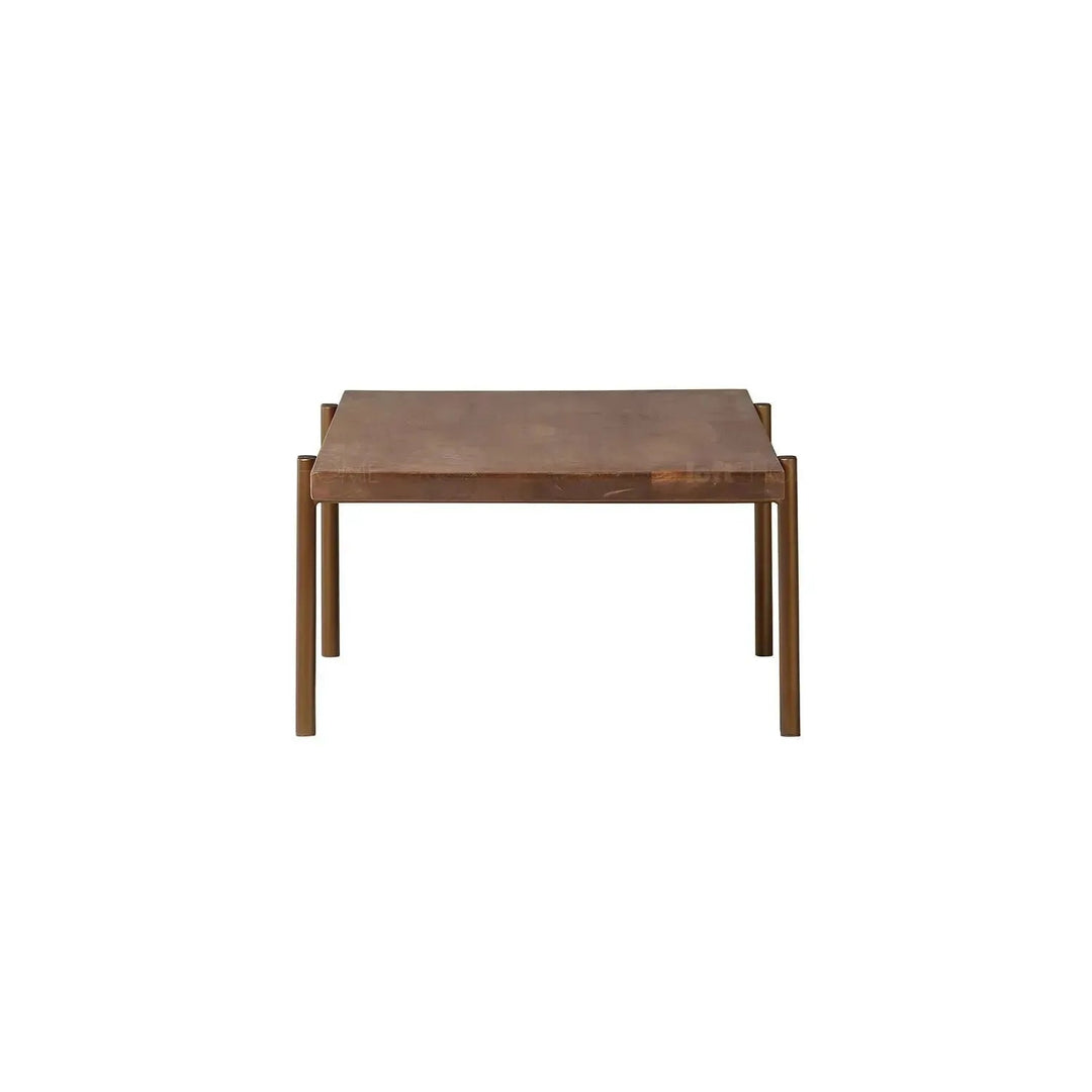 Industrial wooden coffee table breezy with context.