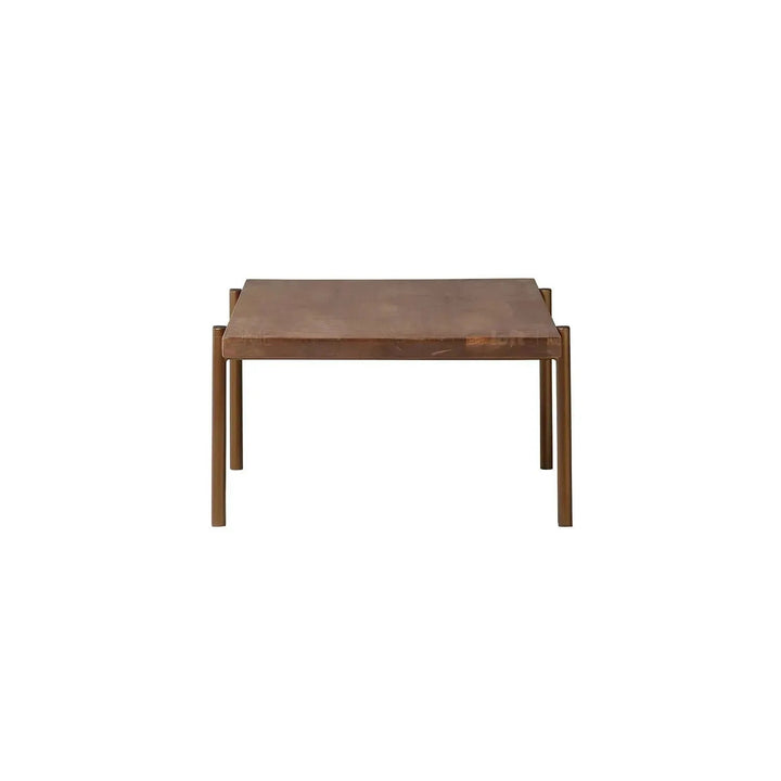 Industrial wooden coffee table breezy with context.