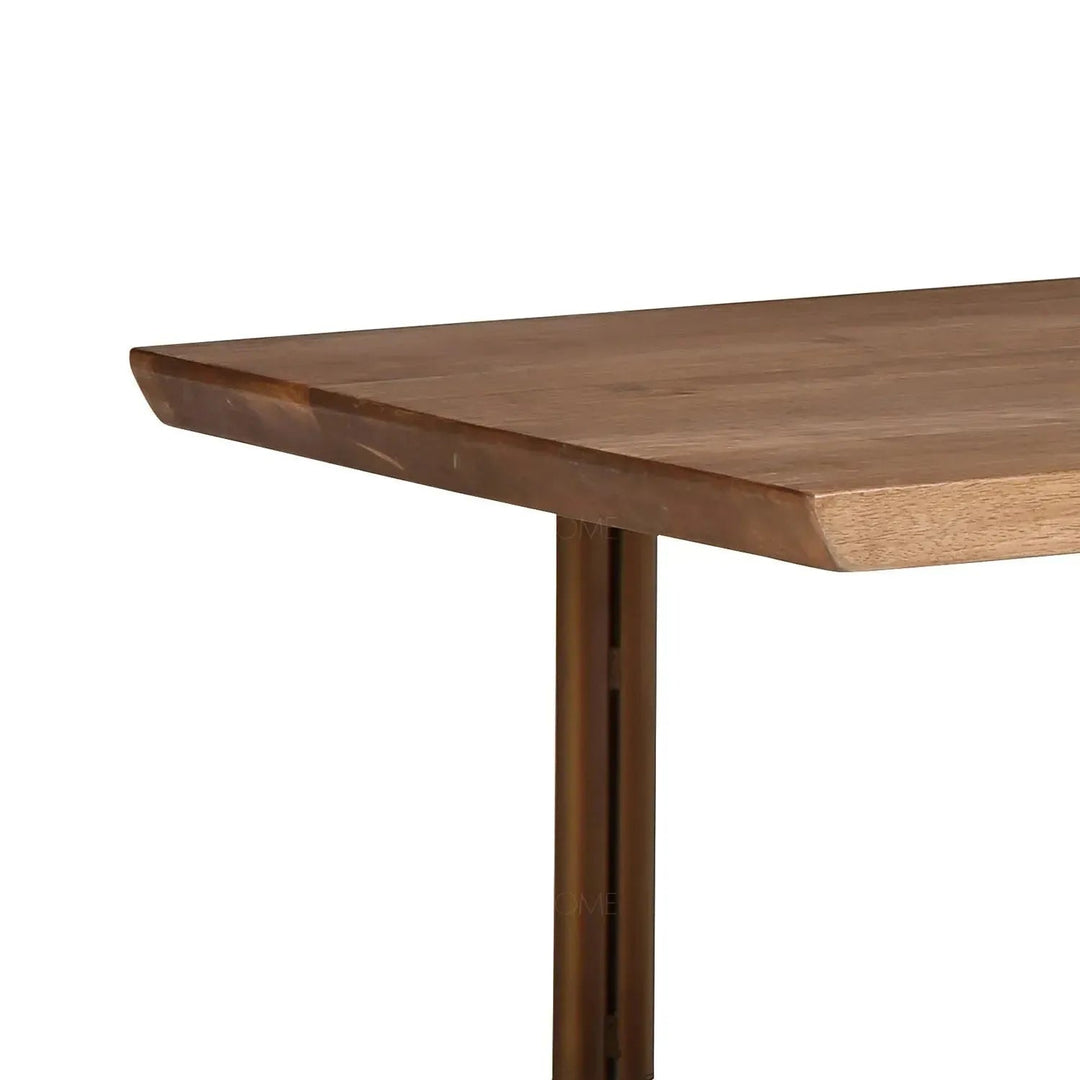 Bauhaus wooden coffee table breezy in close up details.