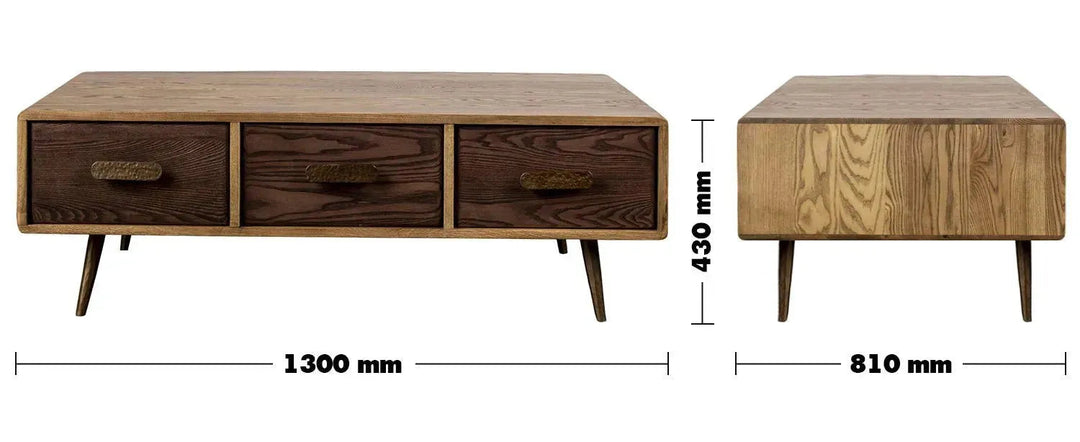 Vintage Wooden Coffee Table HAMMER BRASS