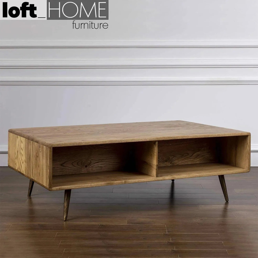 Vintage Wooden Coffee Table HAMMER BRASS