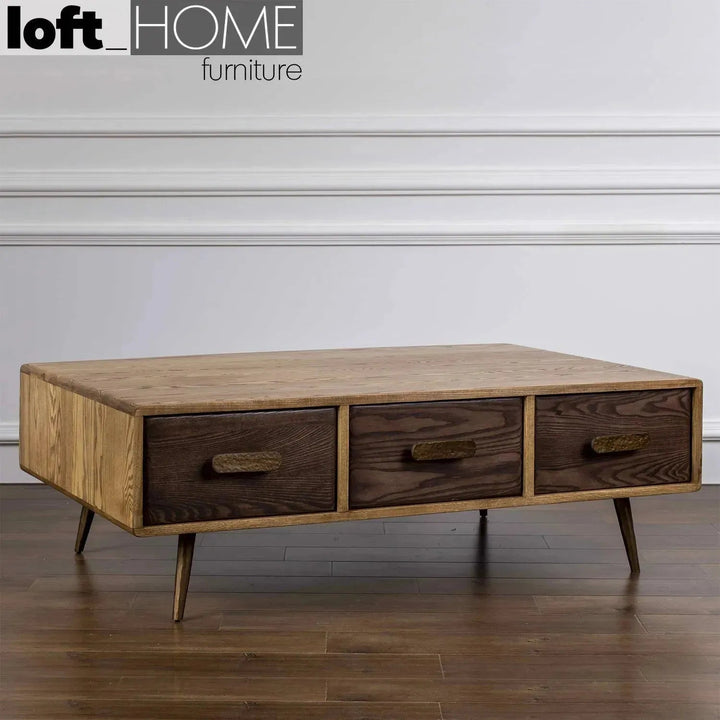 Vintage Wooden Coffee Table HAMMER BRASS