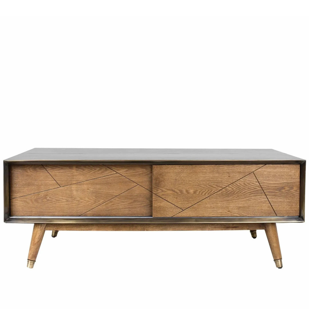 Vintage Wooden Coffee Table VINTAGE BRASS