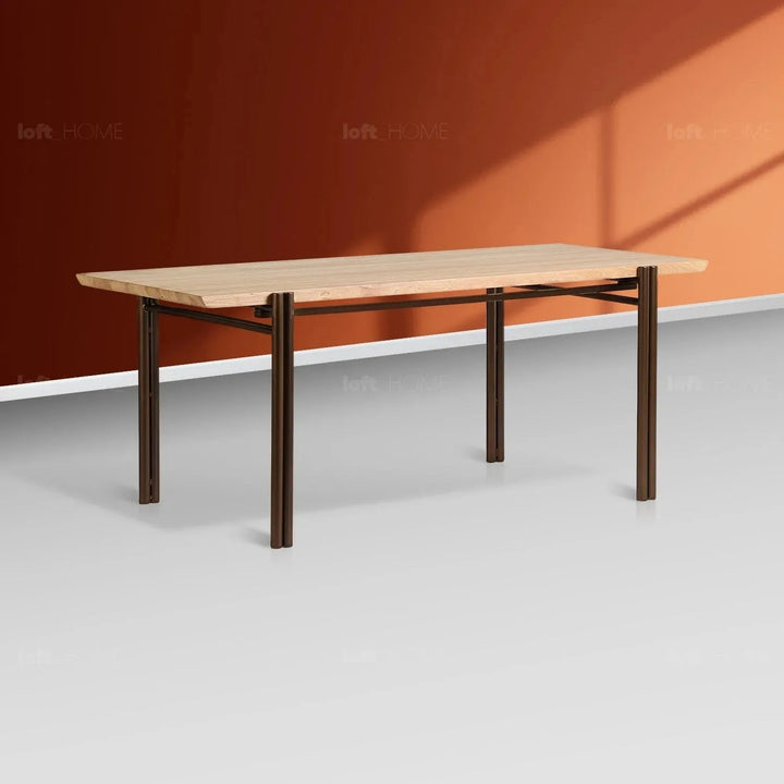 Bauhaus wooden dining table breezy color swatches.