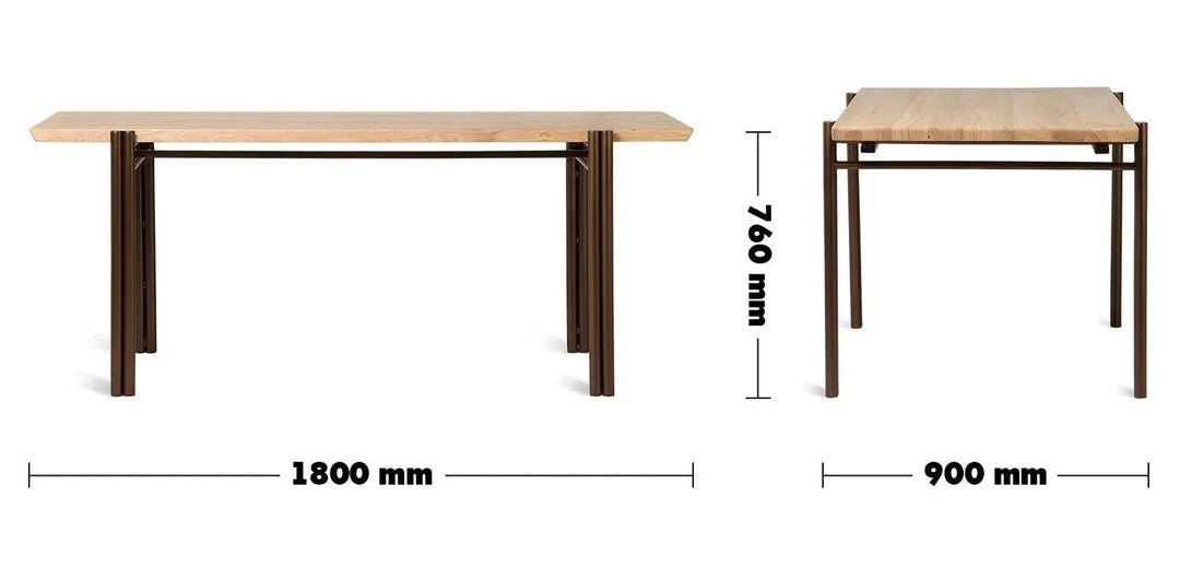 Industrial Wooden Dining Table BREEZY