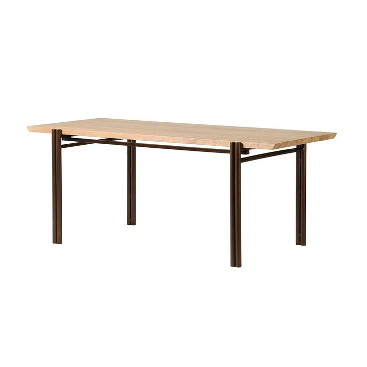 Industrial wooden dining table breezy material variants.