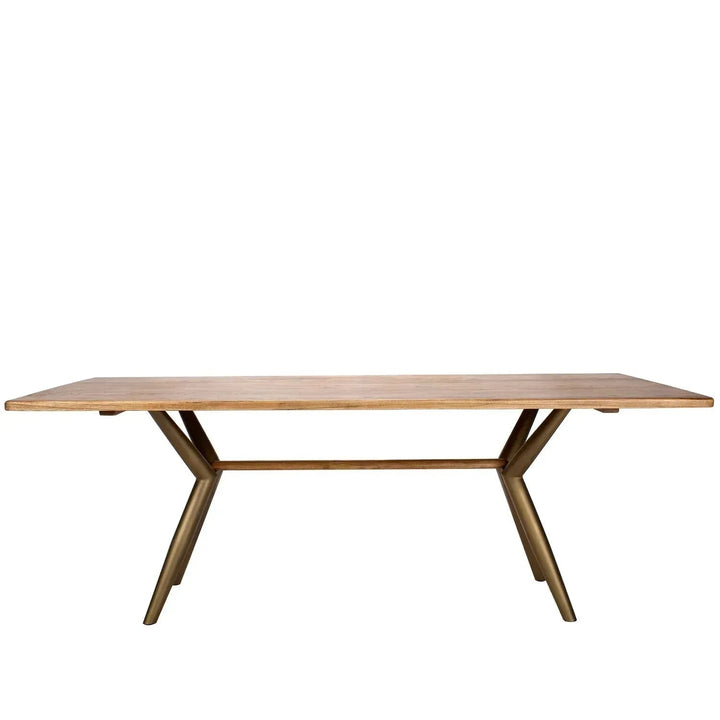Industrial wooden dining table lucien ash in white background.