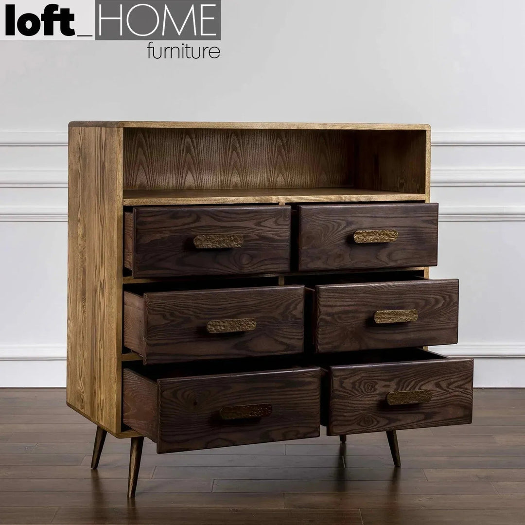 Vintage Wooden Drawer Cabinet HAMMER BRASS