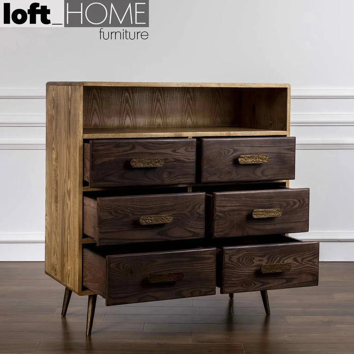 Vintage Wooden Drawer Cabinet HAMMER BRASS