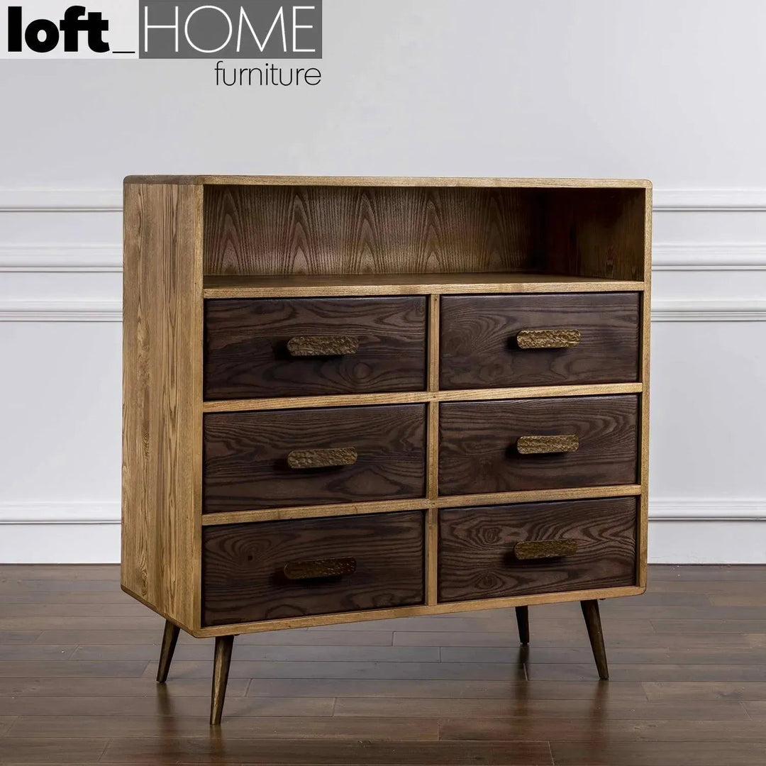 Vintage Wooden Drawer Cabinet HAMMER BRASS